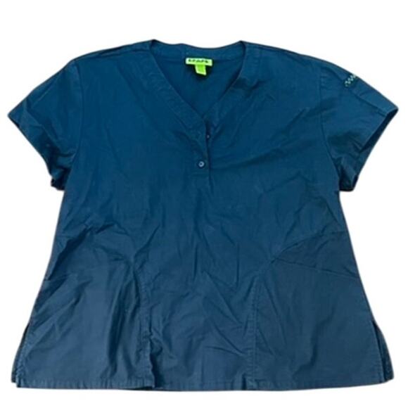 Crocs Blue Green scrub top size XL - Picture 1 of 5